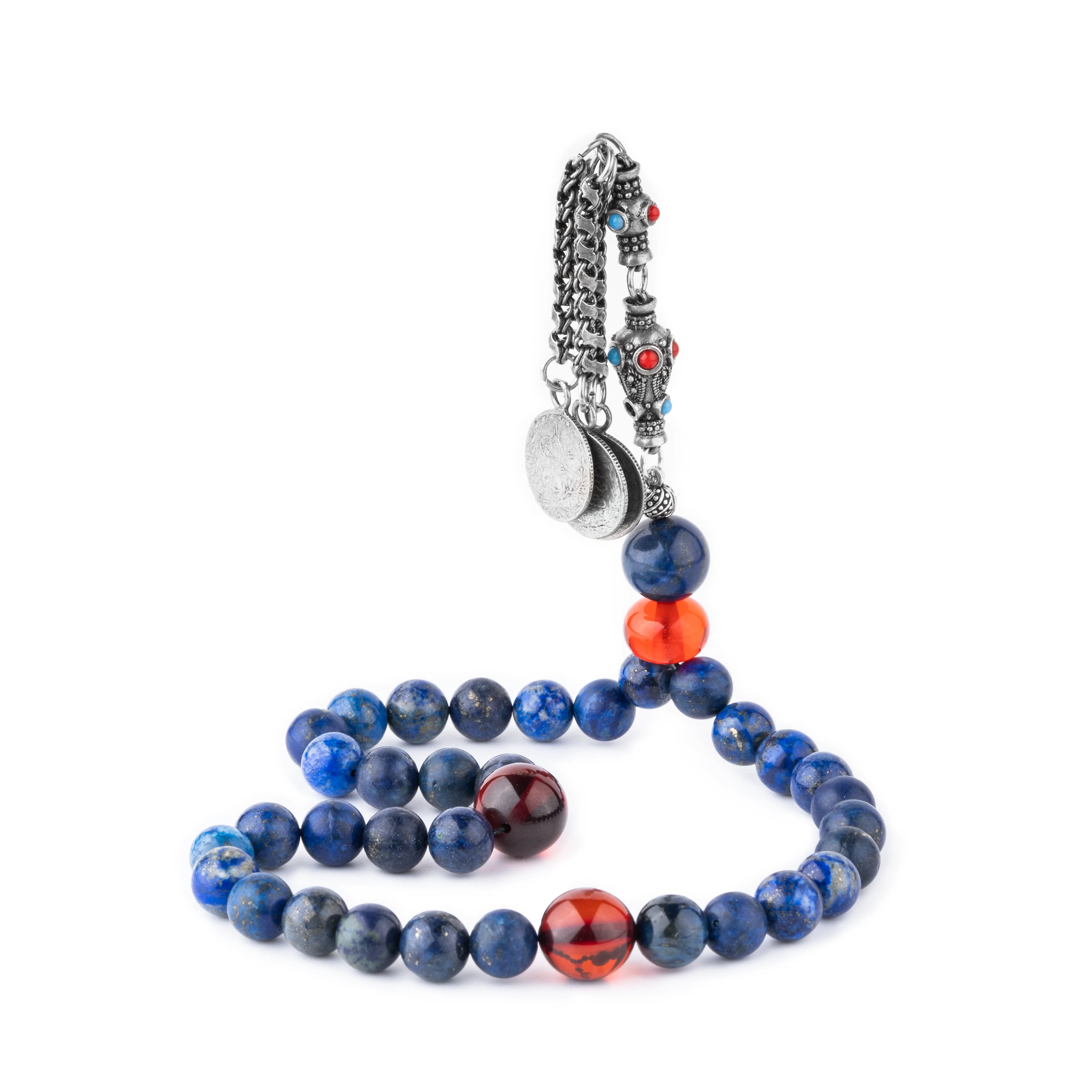 Lapis Lazuli +Faturan Aralar 500 Carat Silver Tasseled Rosary