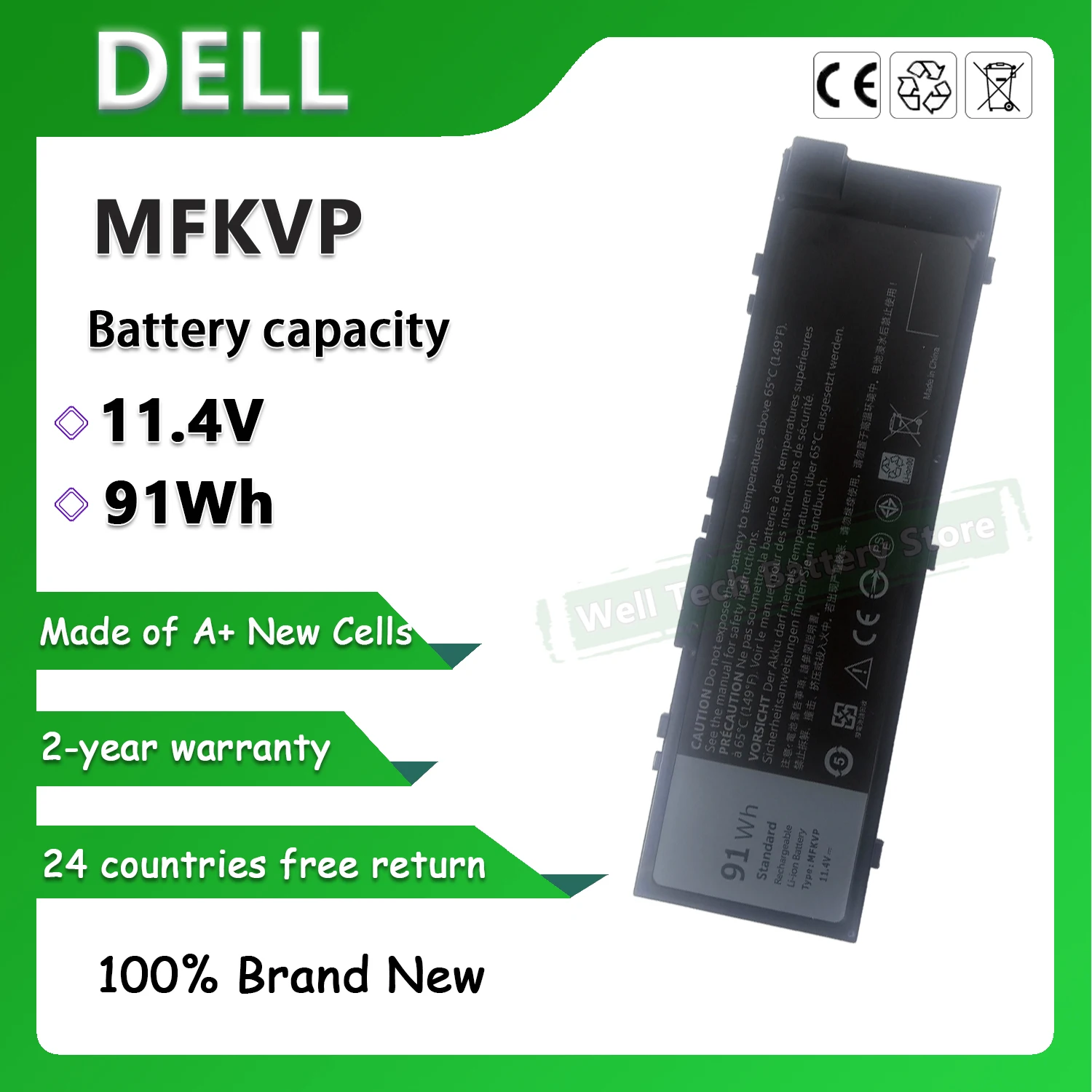 

Аккумулятор MFKVP для ноутбука DELL Precision 17 7710 15 7510 7720 7520 17 7000 7710 M7710