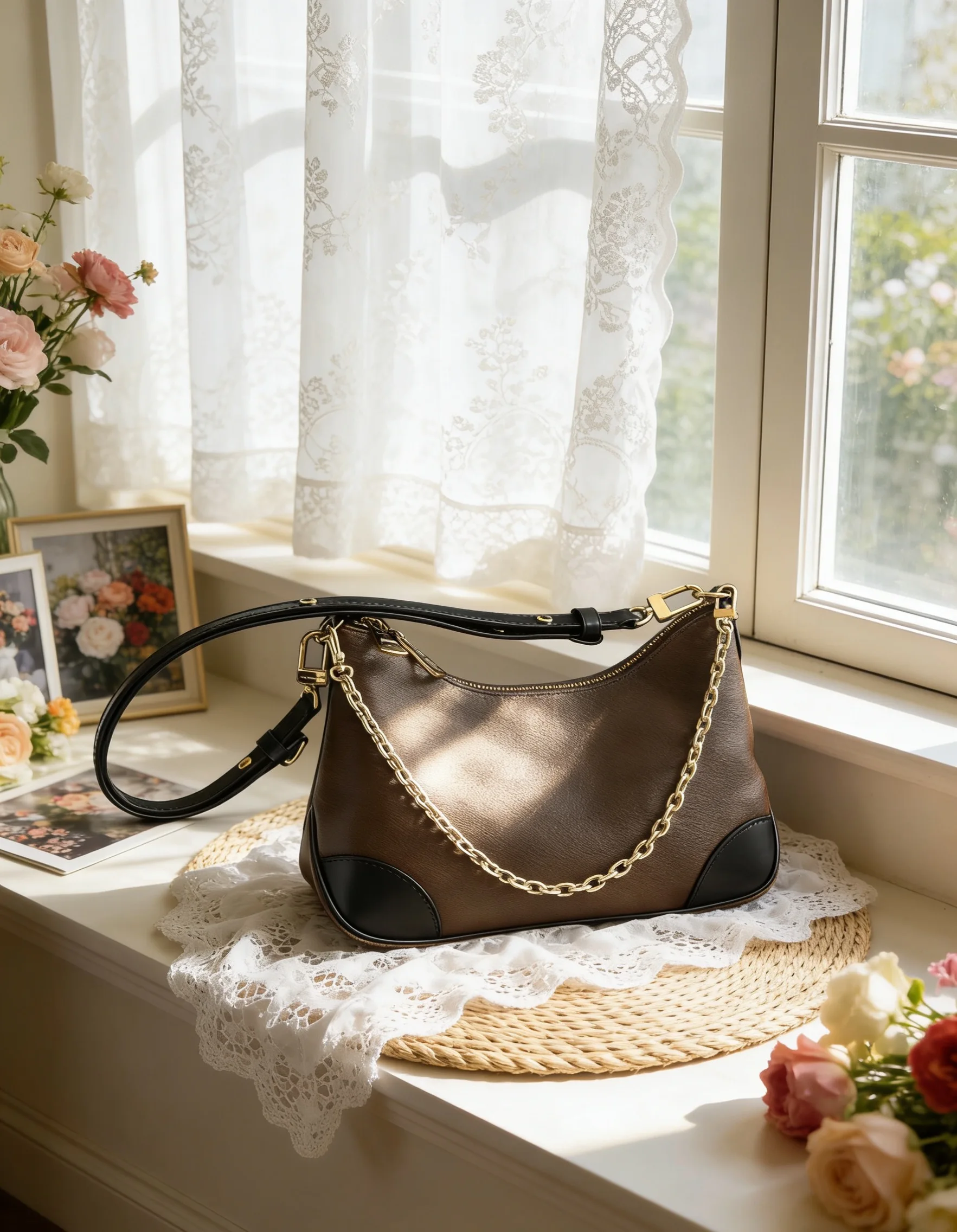 

High Texture PU Leather Crossbody Bag 29-17cm