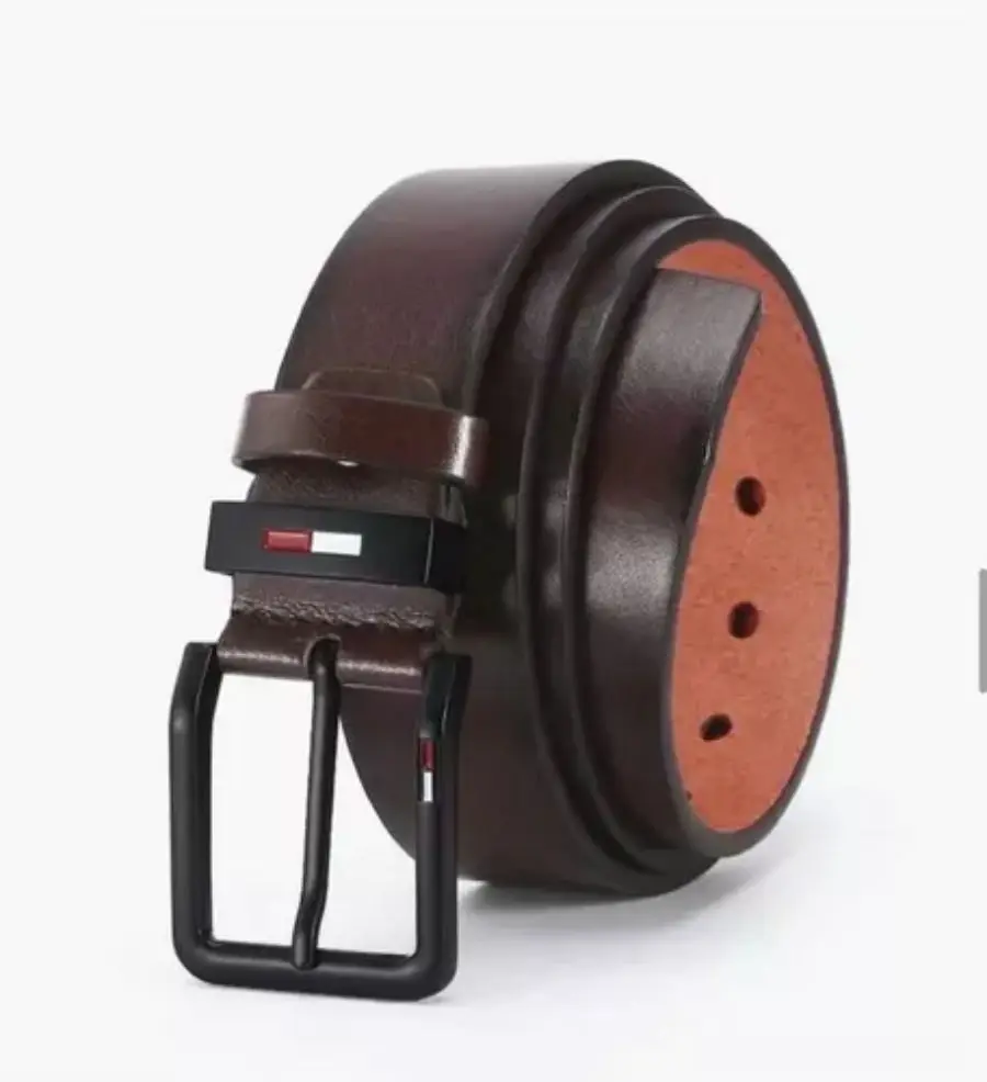 Men\'s PU Leather Alloy Pin Square Buckle Belt BusinessLeisure Belts 2023 Fashion Black Coffee Brown WaistBelts for Men