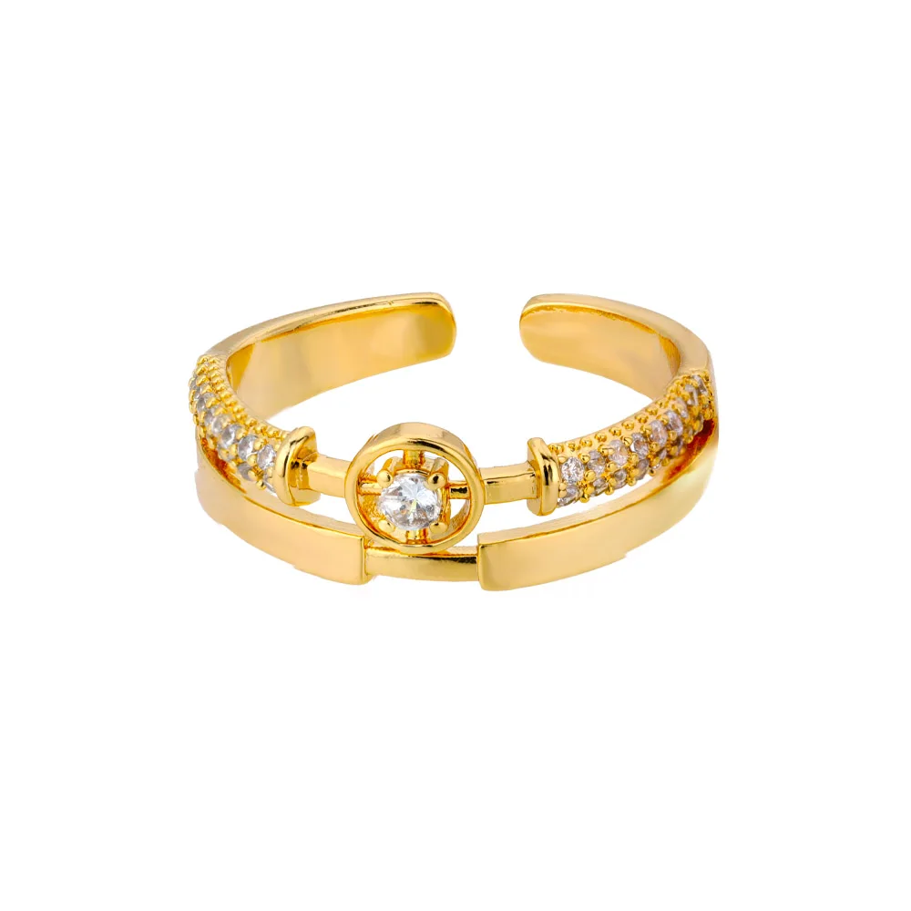 Klassische Twist Kette Offene Ringe Für Frauen Zirkon Edelstahl Geometrische Twist Gewickelt Paar Ring Hochzeit Ästhetischen Schmuck