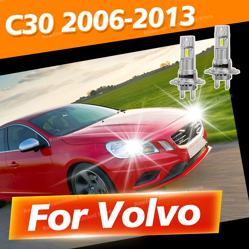 

2x для Volvo C30 2006 2007 2008 2009 2010 2011 2012 2013 двусторонние светодиодные чипы CSP, лампы для фар 6000K H7, светодиодные фары 12 В