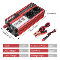 4000W 3000W Power Inverter DC 12V To AC 220V 230V Transformer with 4 USB EU Socket Charge with LED Display for RV Phone Car