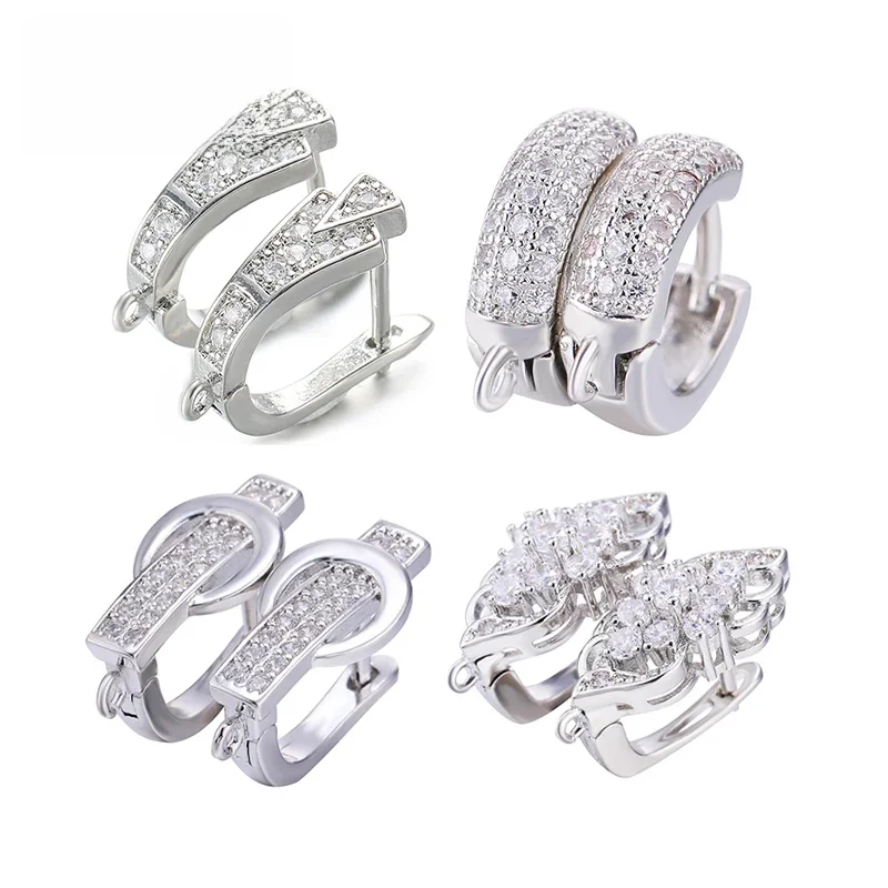 Juya DIY Edlen Schmuck Material Liefert Handgemachte Earwire Gold/Silber Farbe Ohrring Haken Zubehör Für Luxus Ohrringe Machen