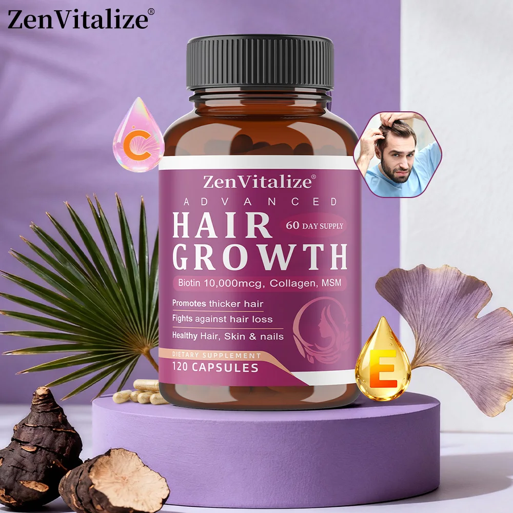 

Hair Growth - Naturally Regenerate Stronger, Healthier Hair, Skin and Nails, Brighten Skin Tone, Suitable for Both Men and Women