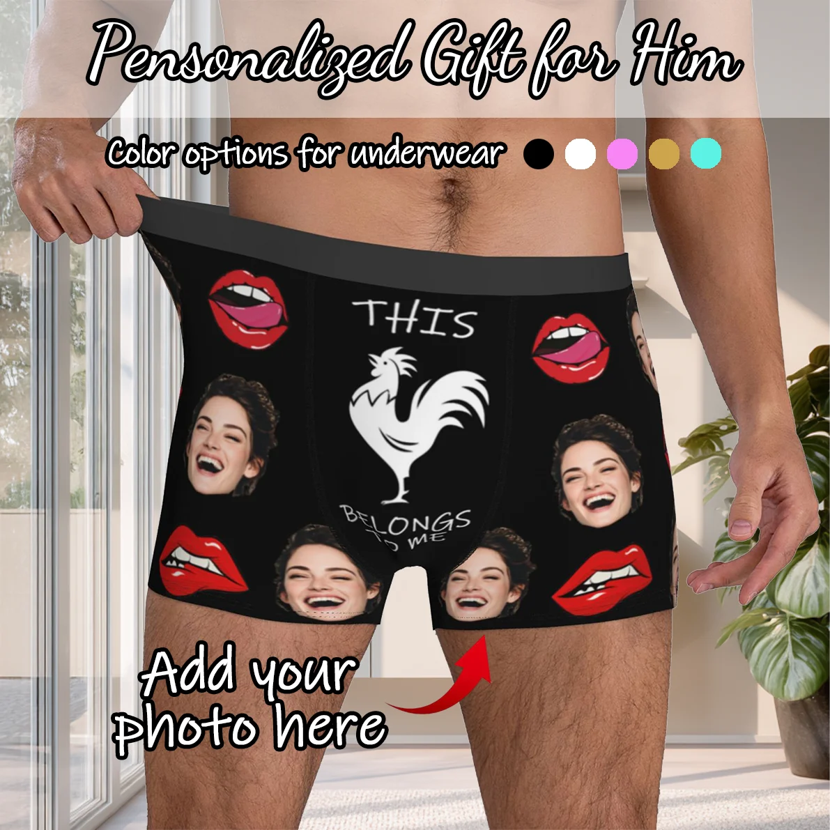 Biancheria intima personalizzata con foto per il viso, boxer personalizzati, regalo di San Valentino da uomo personalizzato per il marito, regalo di anniversario per papà