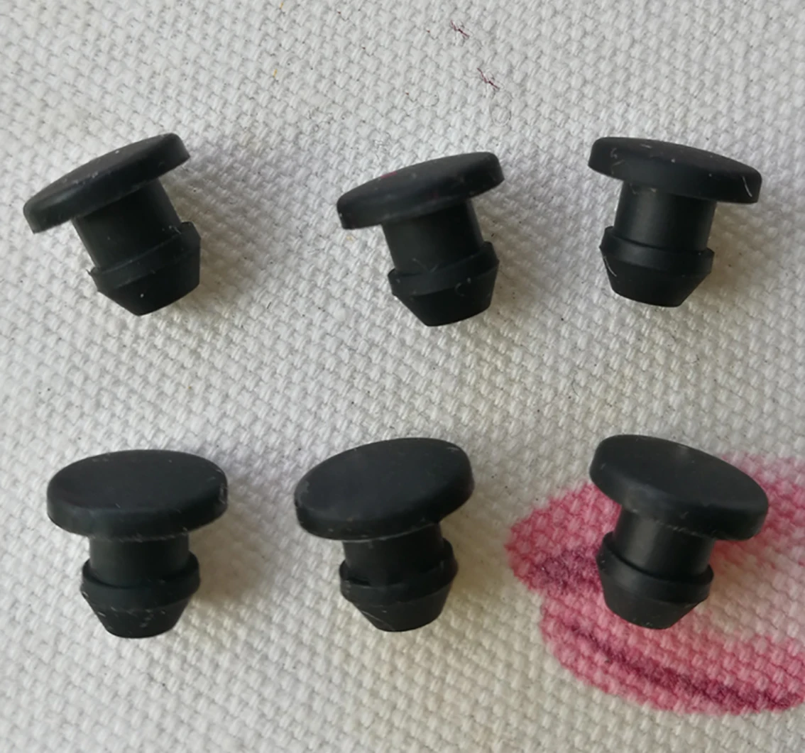 Preto Borracha de Silicone Hole Caps, T Tipo Plug Cover, Snap-on Junta, Blanking End Caps, Seal Stopper, 5mm a 10mm, 15Pcs