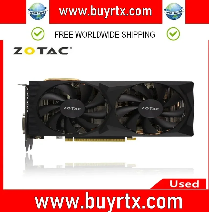 2024 бывшая в употреблении видеокарта ZOTAC RTX 2060 SUPER 6 ГБ 8 ГБ GPU RTX2060 игровая графическая карта 2060 S