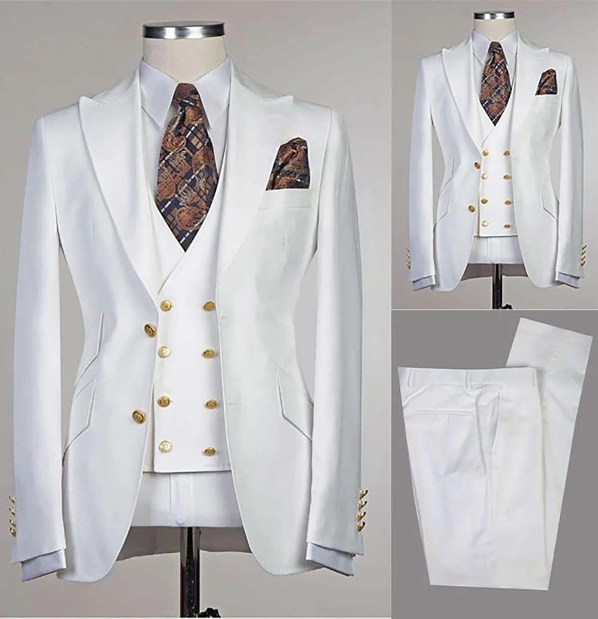 

New Classic Wedding Men Suits 3 piece Party Slim Fit Tuxedos for Handsome Mens Formal Occasion Suits Plus Size Customized