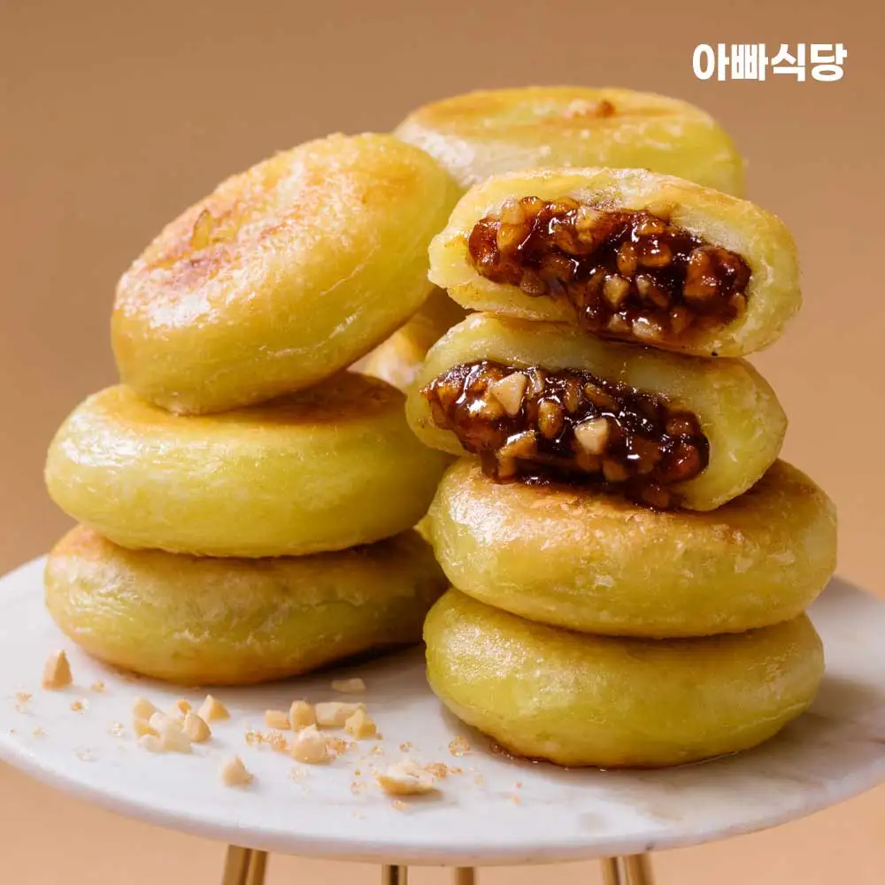 Dad's restaurant مرة واحدة عسل الفول السوداني المقلي بالفم ، Hotteok ، g ، 10 ، 1 ، 2 ، 4 عبوات