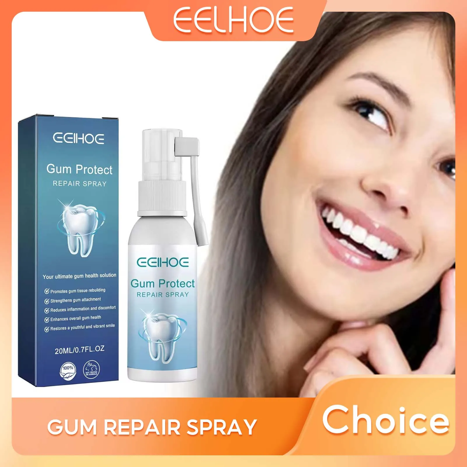 

Gum Repair Serum Gum Disease Treatment Oral Spray Fresh Breath Gum Regrowth Drops Gingival Regeneration Oral Care Products 20ml