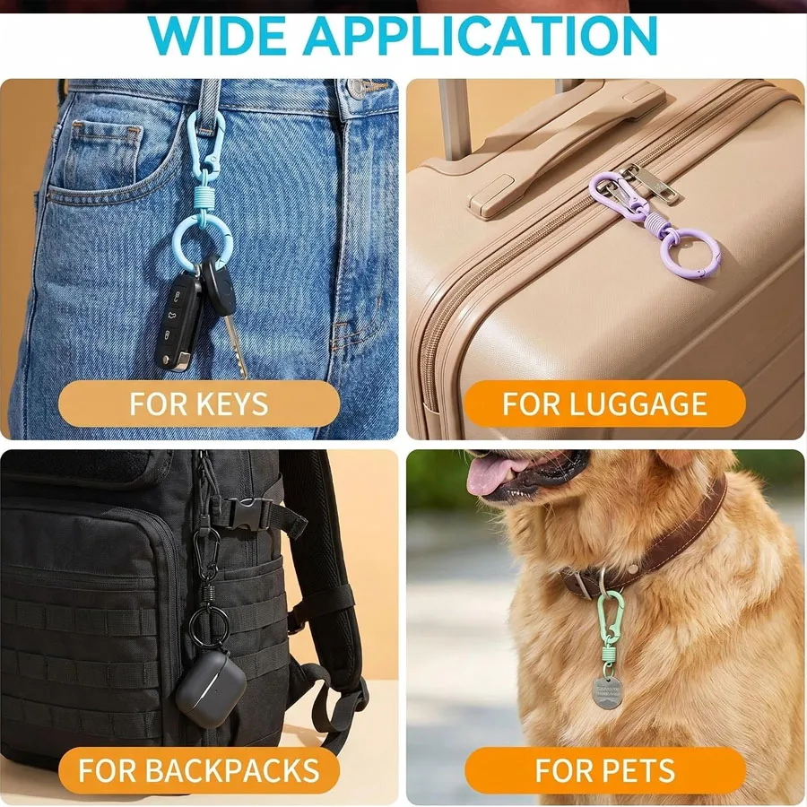 Reiserucksack Anti-Diebstahl-Reißverschluss-Schnalle 1/5 Stück, Zufällige Farbe Doppelhaken-Schlüsselring Sicherheitsschloss für Tasche, Geldbörse, Gepäck – Detail 7