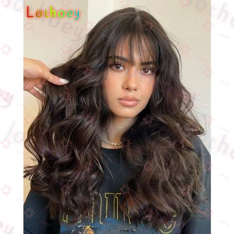 

Light Blonde Brown Highlight Colored With Black Root Glueless Wigs Body Wave 360/Full Lace Wigs