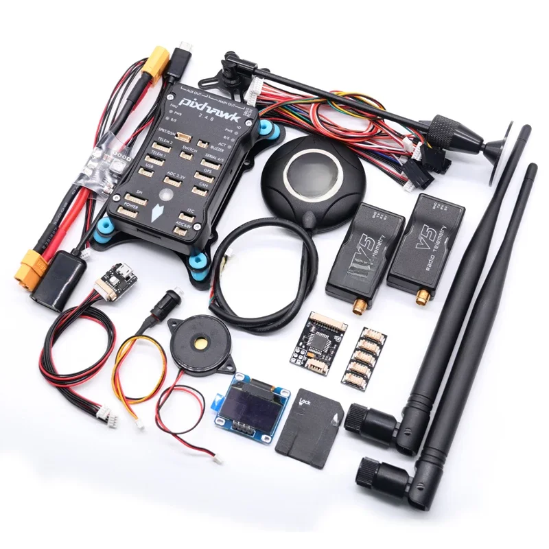 Pixhawk 2.4.8 PRO PX4 PIX 32-bits vluchtcontroller + M8N GPS + 433/915Mhz 100/500mw radiotelemetrie + veiligheidsschakelaar + zoemer + rgb + I2C - afbeelding 2