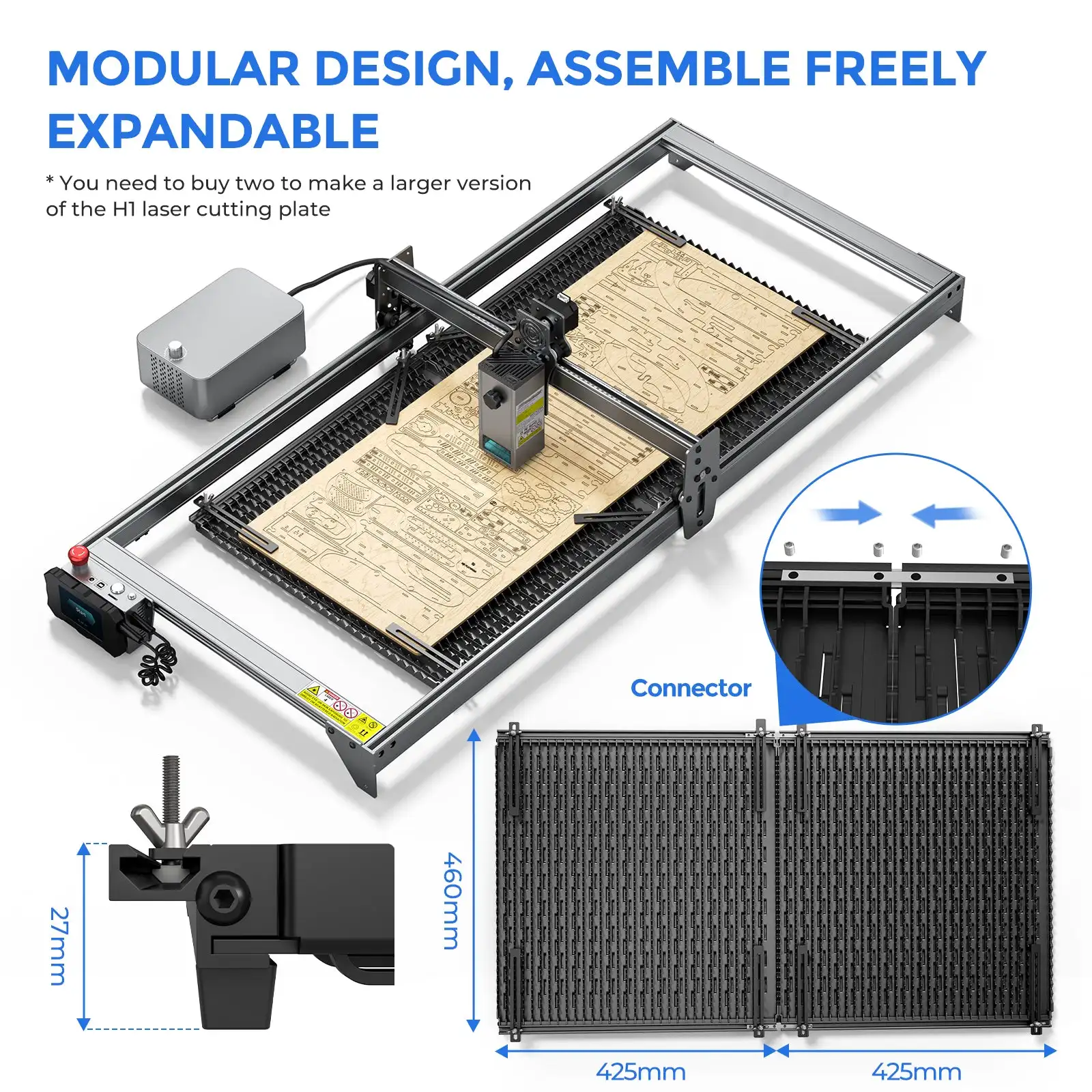 ikier H1 Matrix Working Panel 460*425mm Laser Cutting Honeycomb Board for CO2 Diode Laser Engraver Cutting Machine