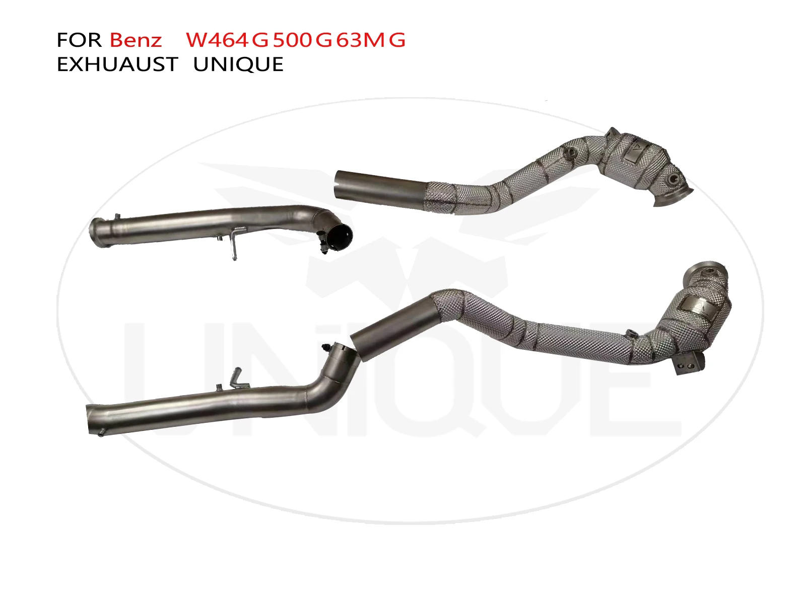 UNIQUE Exhaust System High Flow Performance Downpipe for Mercedes Benz W464 G500 G63MG with Catalytic without Catalystic