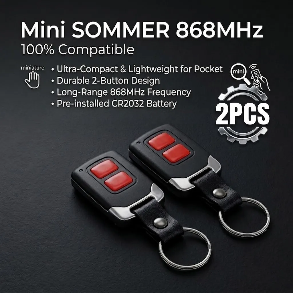 2pcs Fits APERTO 4025 4021 For SOMMER 4020/4026/4031 Series Garage Door Remote Control 868MHz Wireless Hand Transmitter Operator
