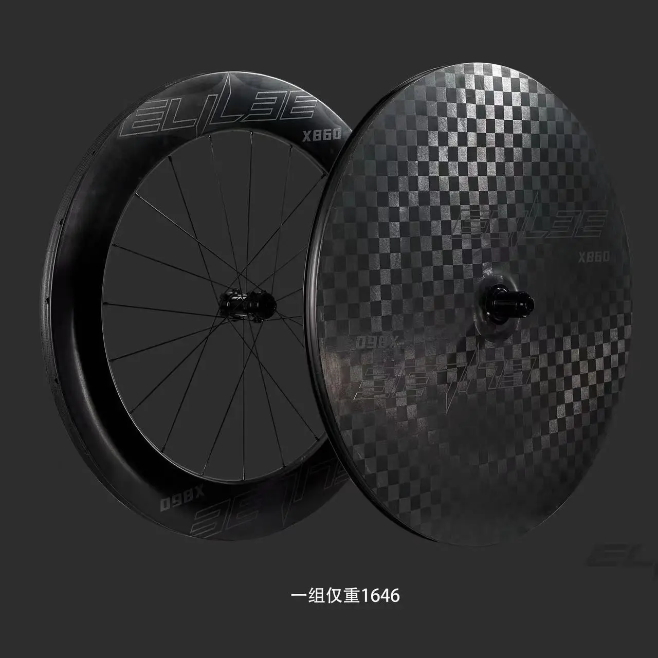 ELILEE Carbon Fibre Wheel set;with Carbon Fibre Spokes;Disc Wheel;for Road,Trithlon,TT