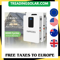 10KWh Brand New Grade A LiFePO4 Battery Pack 48V50Ah/100Ah/200Ah 100% Full Capacity 8000 Cycles Built-in BMS Wall Mounted
