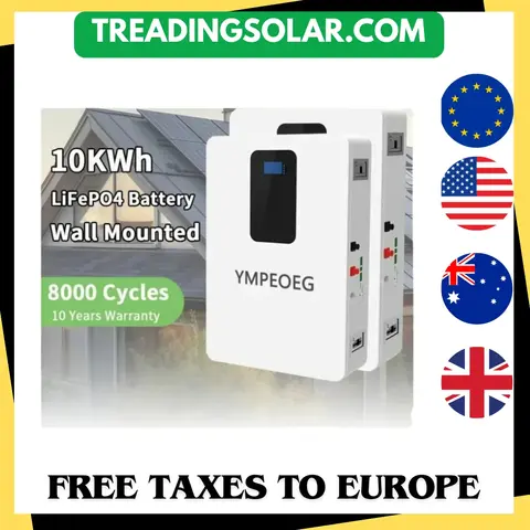 100% 전체 용량 8000 사이클 내장 BMS 벽 장착 LiFePO4 배터리 팩, 10KWh, 새로운 등급 A, 48V5, 0Ah, 100Ah, 200Ah