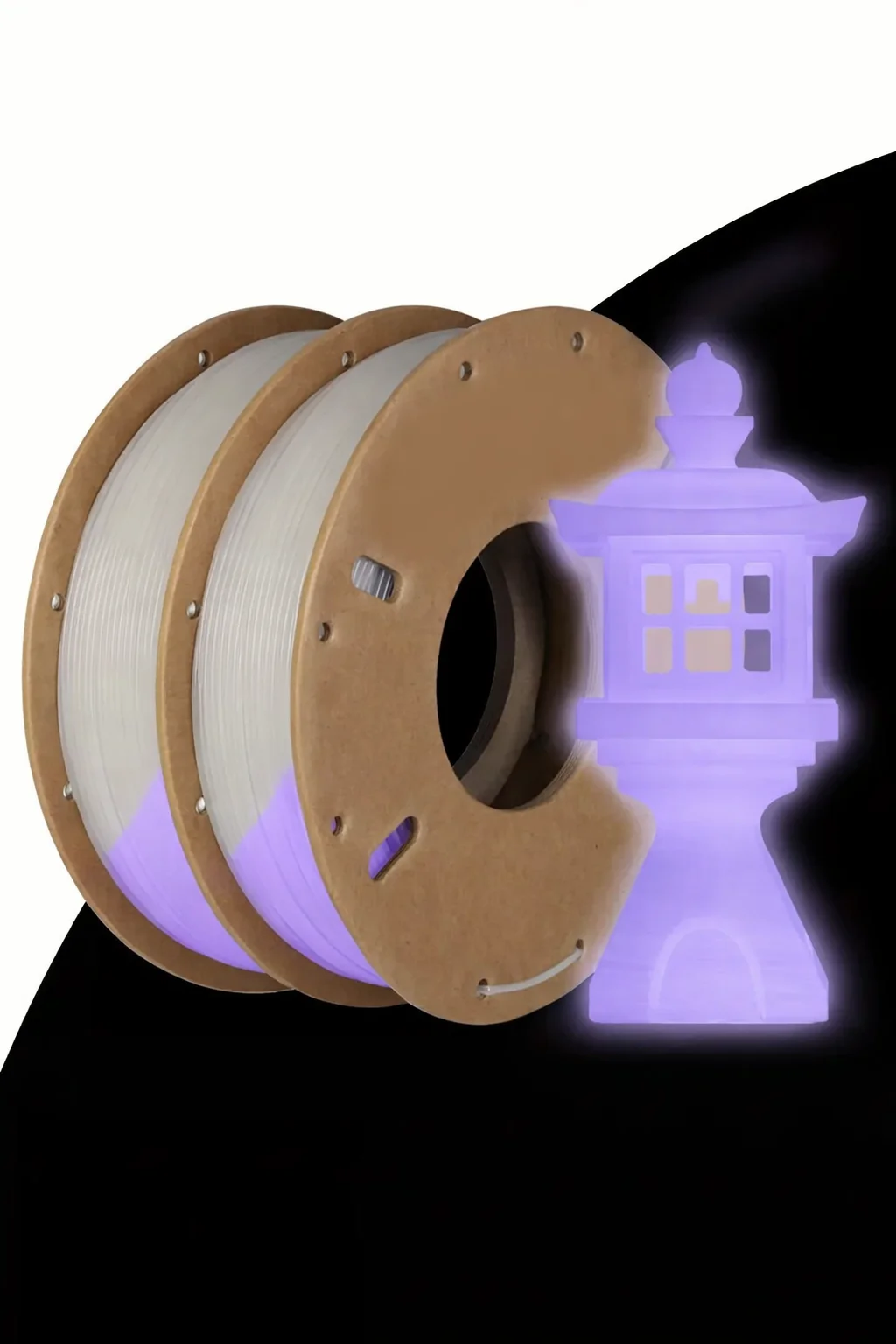 

3D PLA Glow purple in The Dark Filament 1.75mm 500g, 3D Printing Luminous Filament 1.75mm Dimensional Accuracy +/- 0.02 mm