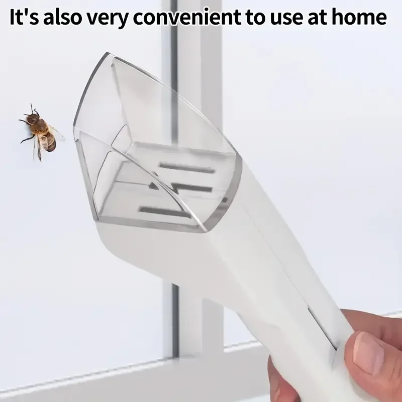 1 Handheld Insect Catcher - Clear Window Net for Bees, Flies and Spiders - No Electricity Required, Safe Release