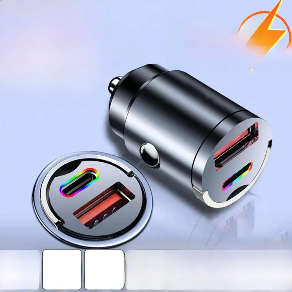 100 W/200 W QC3.0 PD Mini Autolader 12-24 V Aansteker Snel Opladen Auto USB Type C Oplader voor Xiaomi Samsung Huawei iPhone Power - afbeelding 2