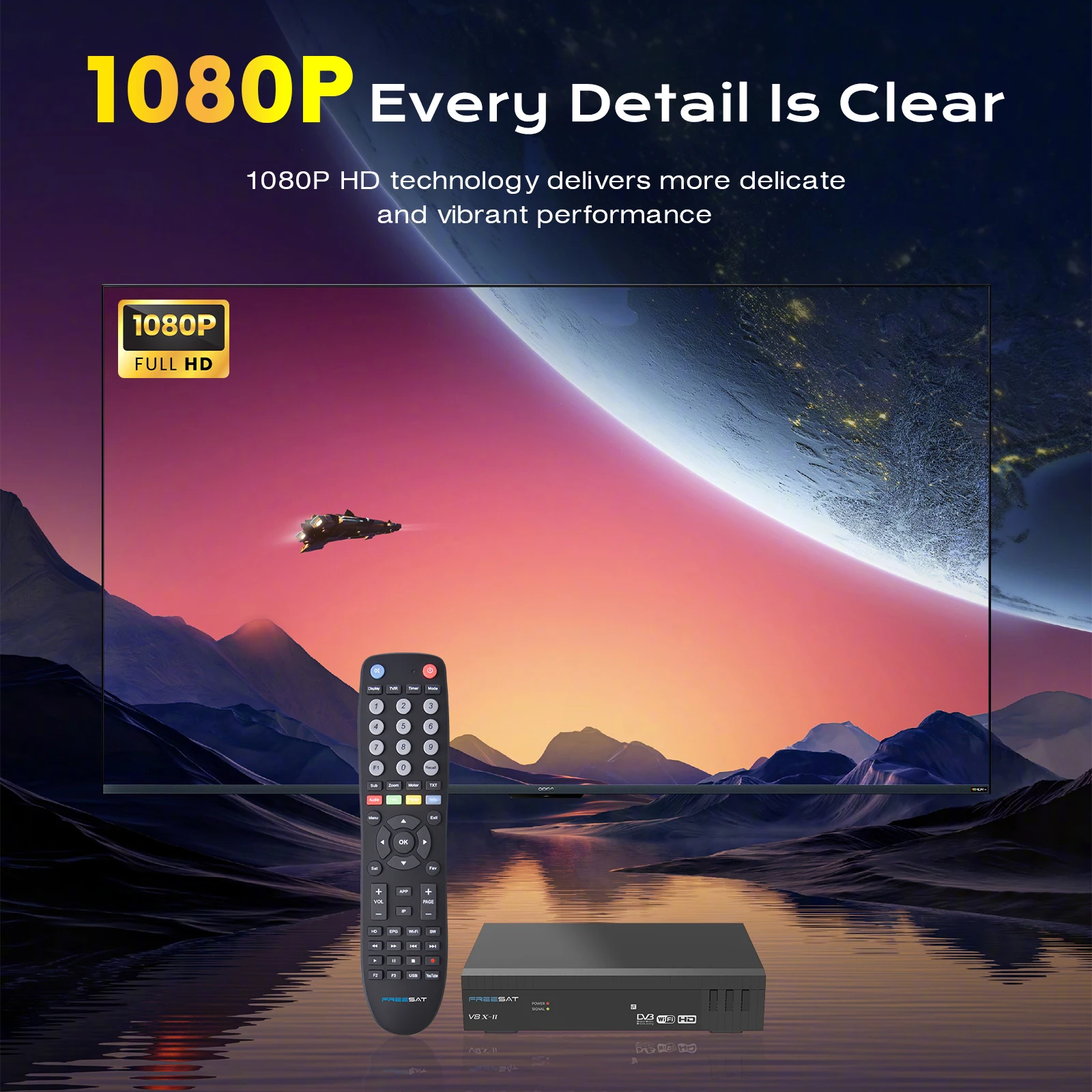 FREESAT V8X2 Satellite Receiver DVB-S/S2/S2X 1080P HD 2.4G WIFI H.265 HEVC 10bit TV Decoder MARS/ECAM CA Card TV Box Receiver