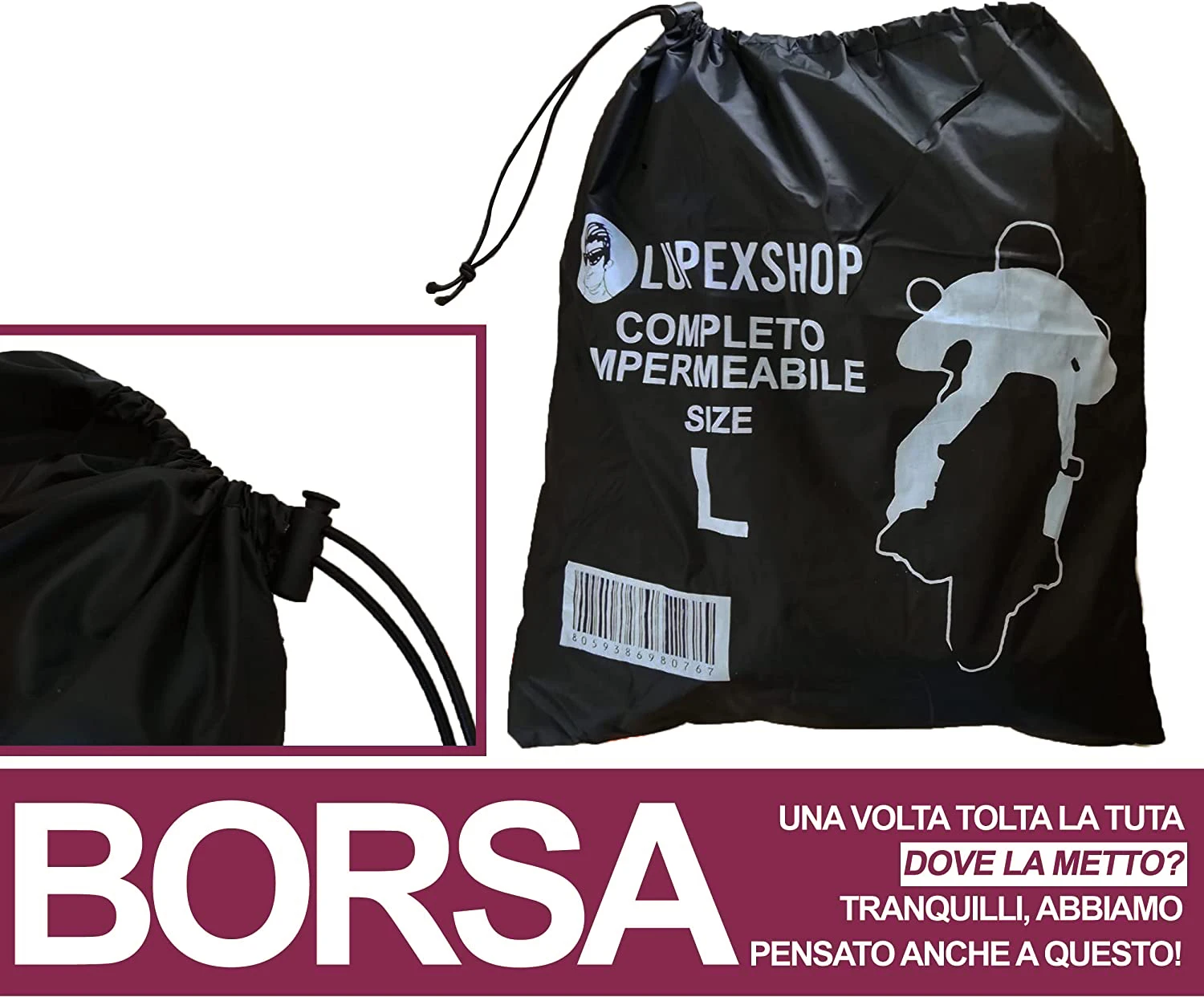 Bodysuit completo anti chuva impermeável motocicleta scooter ou bicicleta vários tamanhos com saco