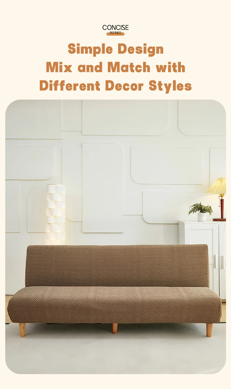1-teiliger Stretch-Jacquard-Sofabettbezug, Futonbezug für Wohnzimmer, Schlafzimmer, einfacher Stretch-Spritzschutz, hohe Qualität – Detail 8