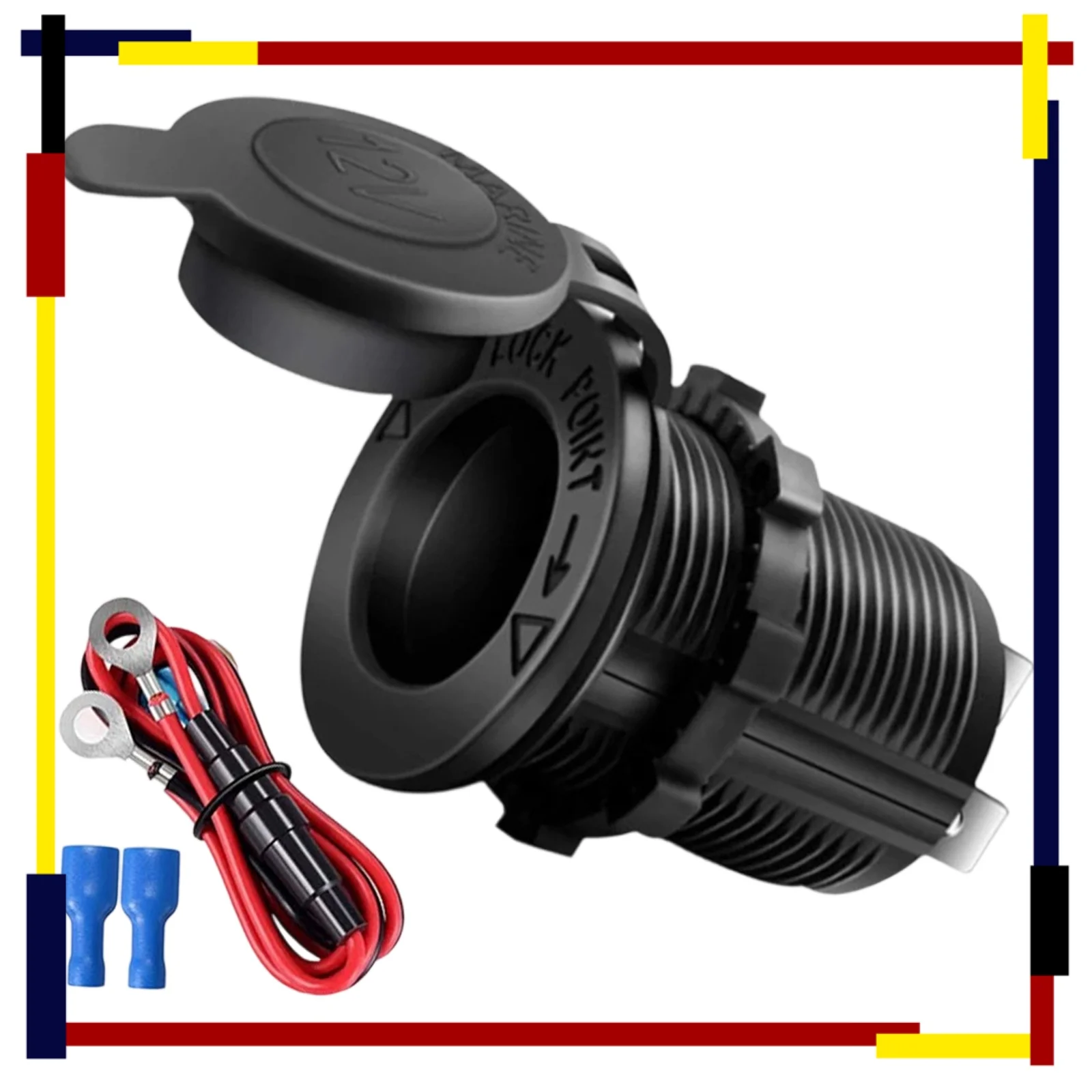 

Cigarette Lighter Socket Car Marine Motorcycle ATV RV Lighter Socket Power Outlet Socket Receptacle 12V Waterproof Plug