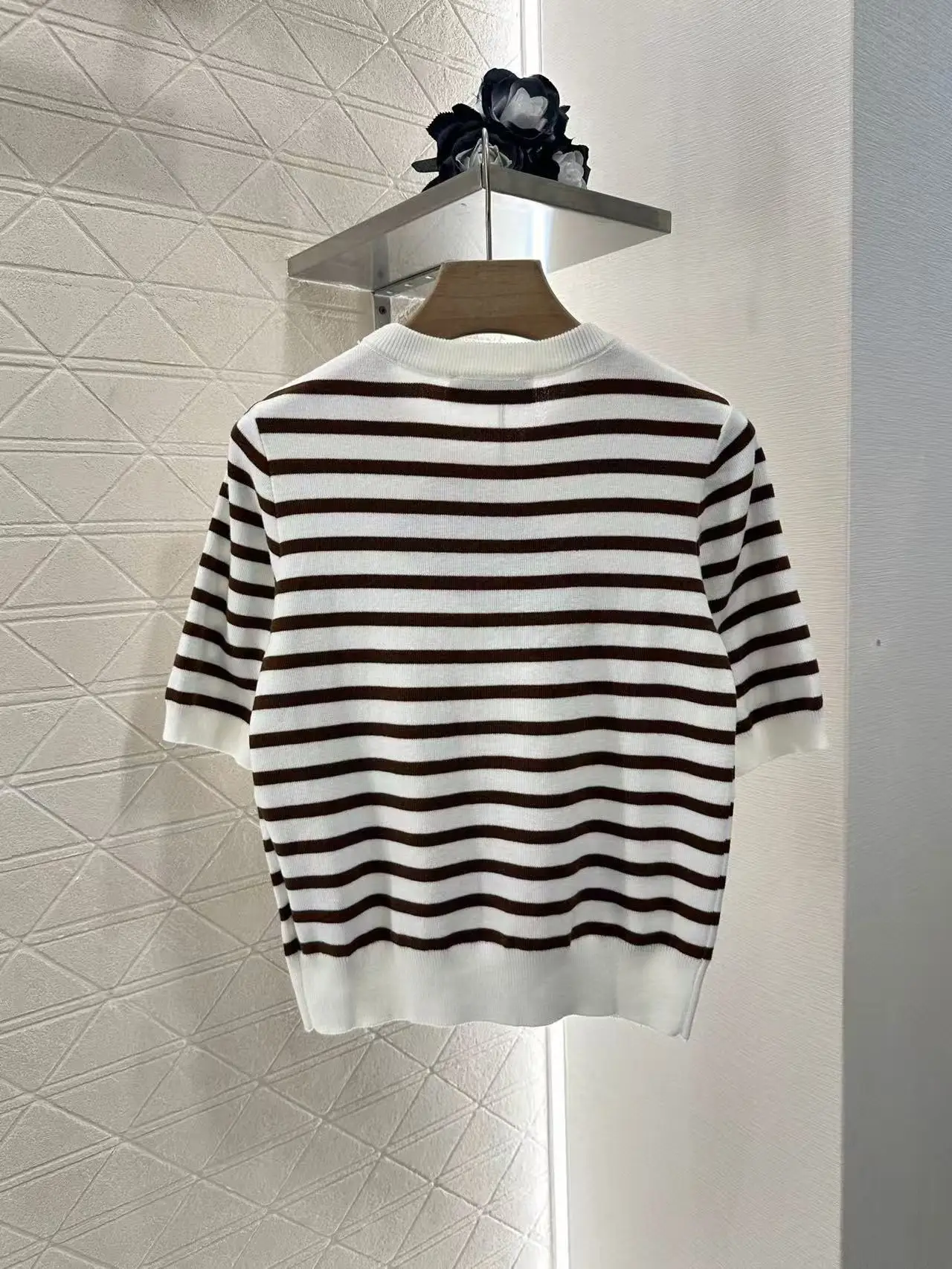 

2025 Striped Knitted Short Sleeves