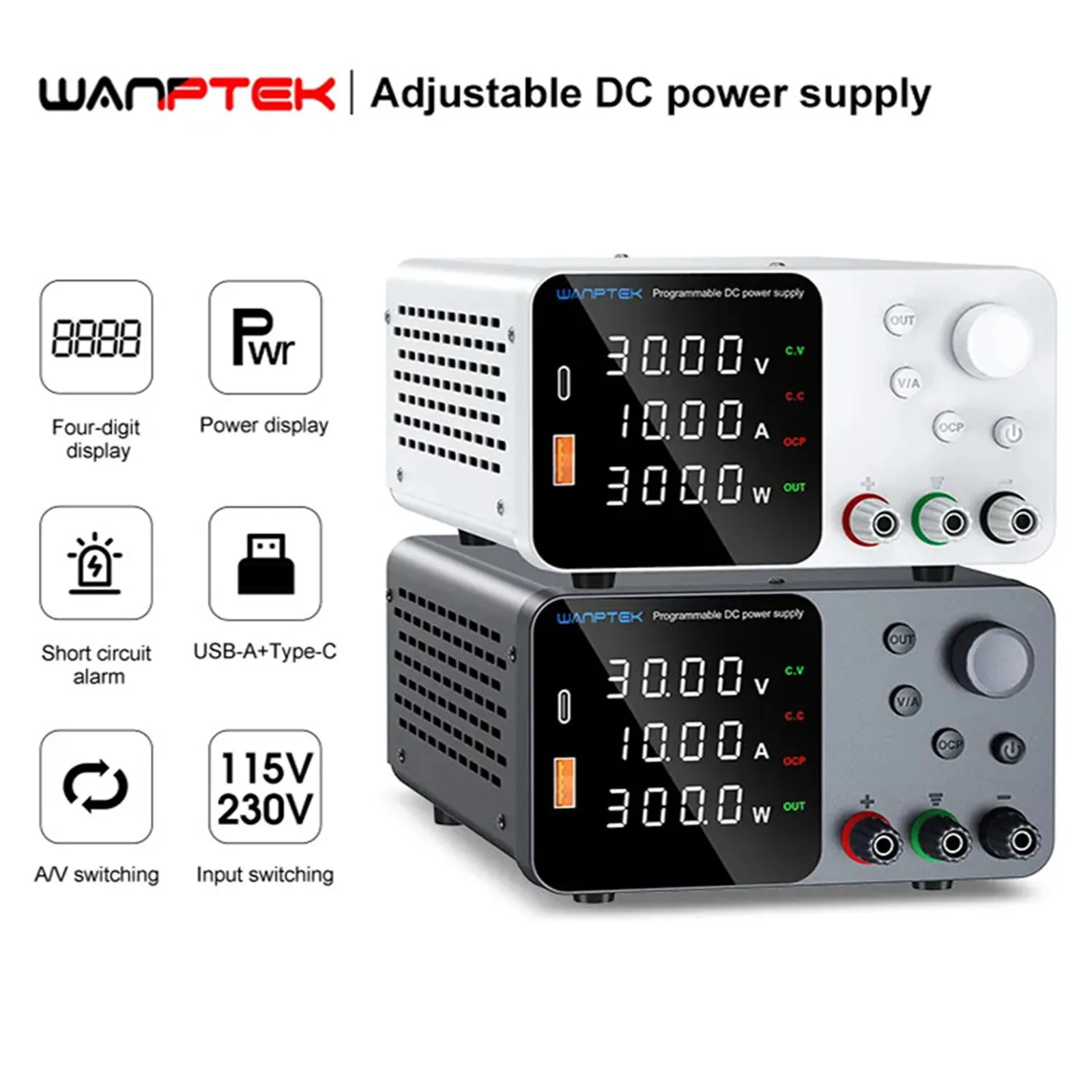 WANPTEK Laboratory DC Power Supply Adjustable 30V 10A 60V 5A For Phone Repair Charge the Battery Laboratory Bench Power Supplies