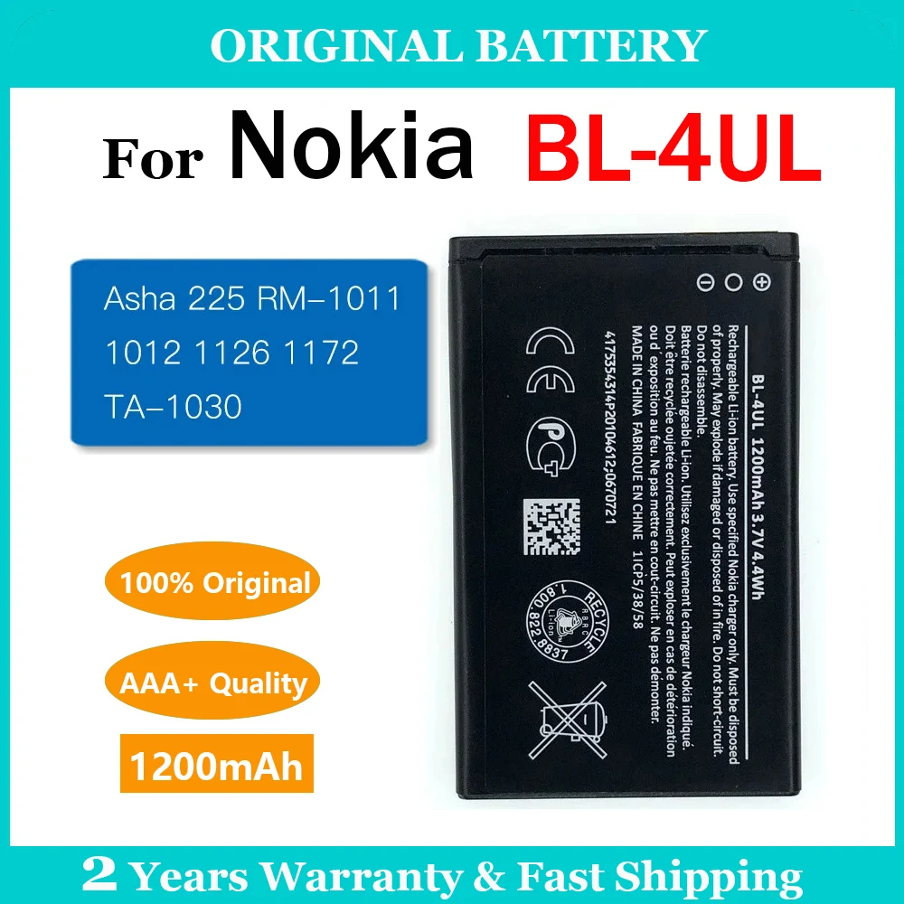 New BL-4UL BL4UL 1200mAh Original Battery For Nokia 3310 2017 TA1030 Lumia 225 330 RM-1172 RM-1011 RM-1126 Replacement Battery