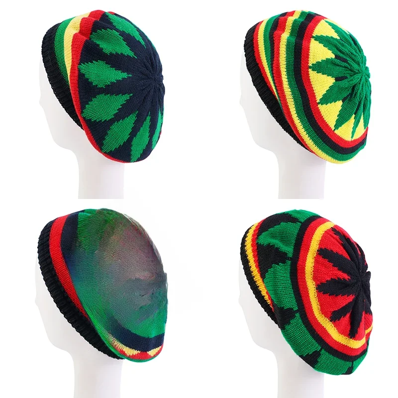 Nouvelles femmes Hip Hop multicolore rayé Casquette Bob Marley Reggae mode nouvelle laine arc-en-ciel Bonnet jamaïcain Bonnet Skullies casquettes