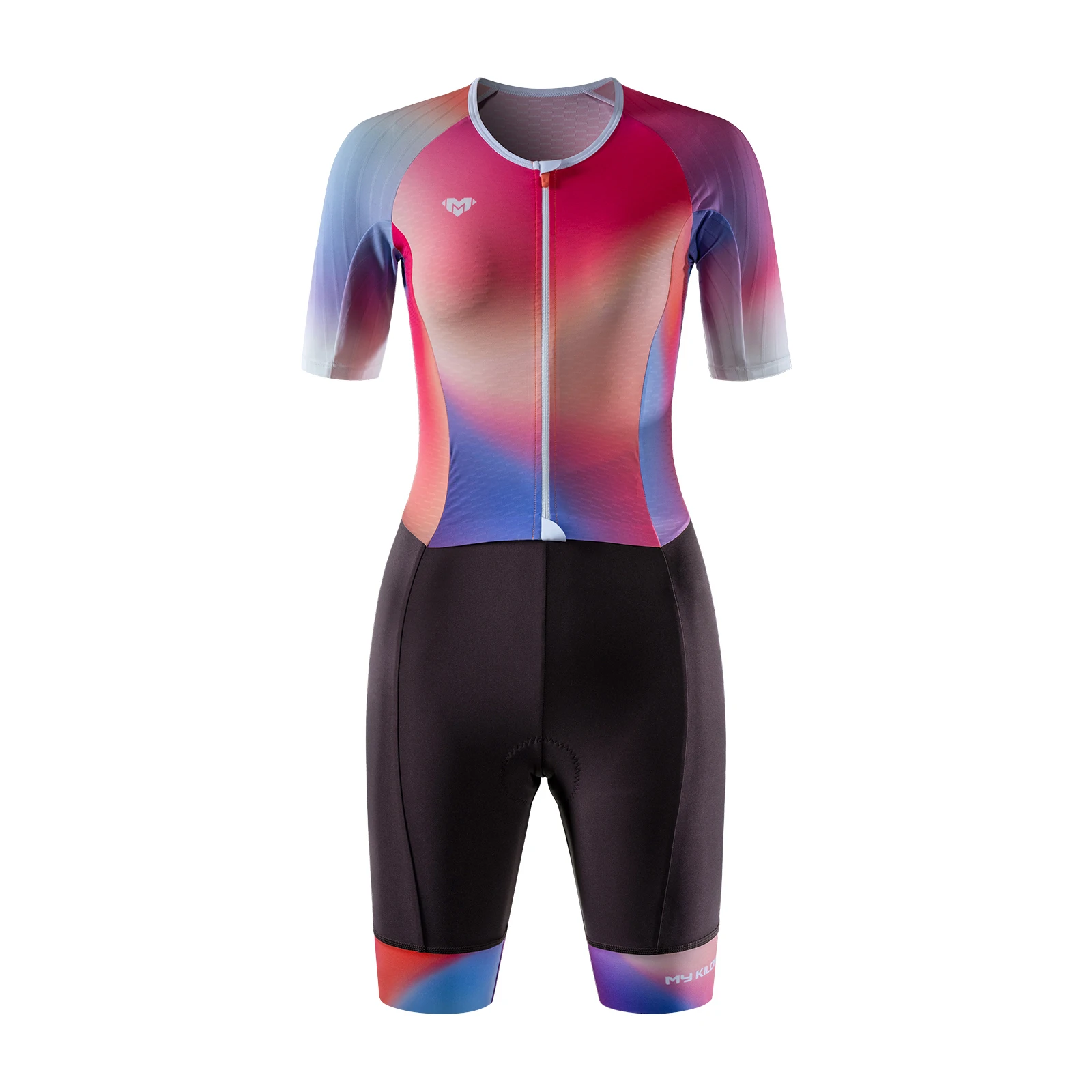 Damen-Triathlon-Anzug Kurzarm Professioneller Schnelltrocknender Triathlon-Set Schwimmen Einteiliger Tri-Anzug Fahrrad Laufen – Detail 10