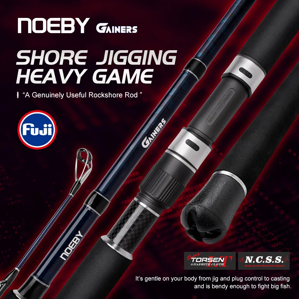 NOEBY Gainer-Rute für Schweres Jigging vom Ufer 2,59m-3,05m Maximale Ködergewicht 200g PE4-8 Weitwurf-Spinnrute für Salzwasser