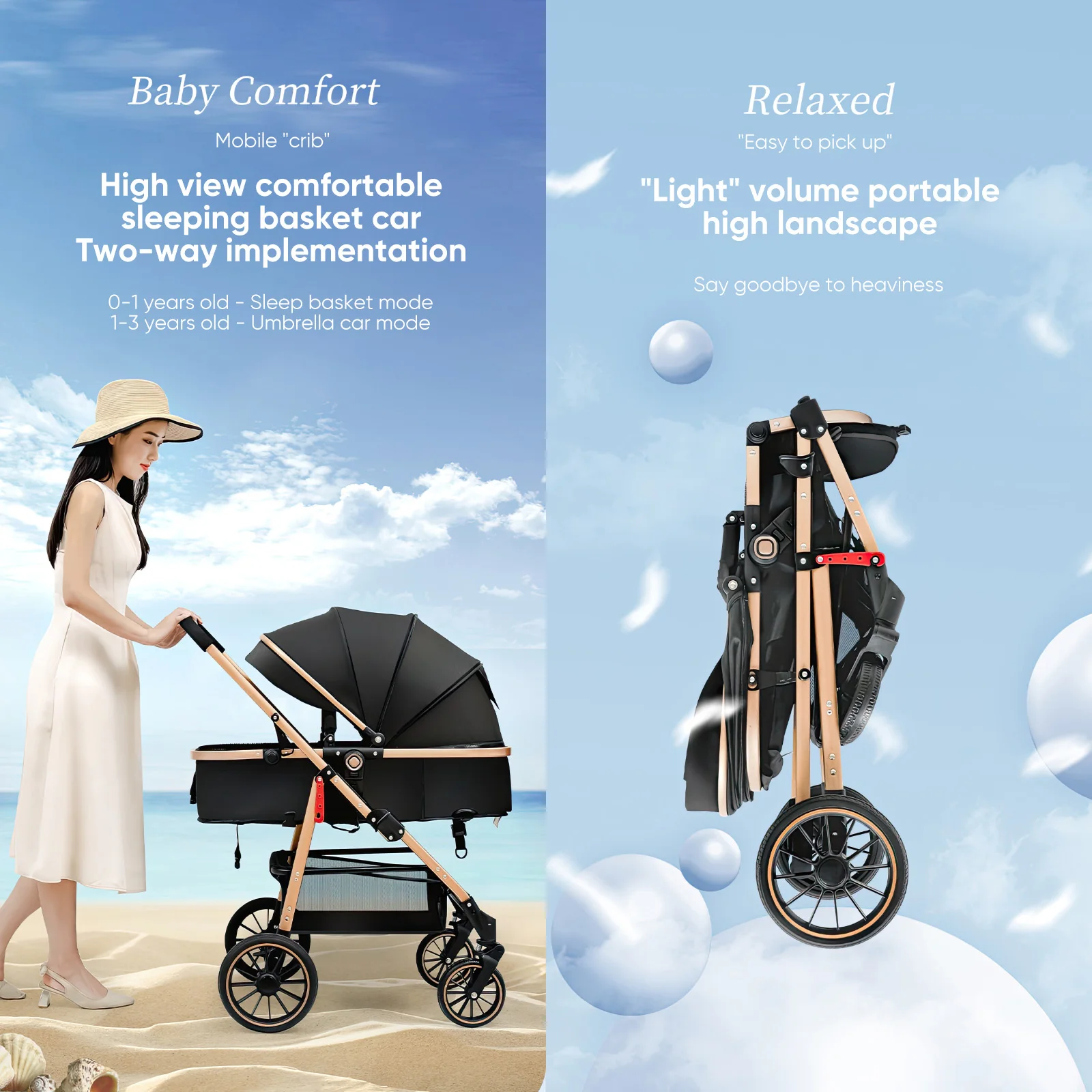 Wózek dziecięcy przenośny folk High Landscape wózek dziecięcy noworodek wózek dziecięcy produkty matki i dziecka
