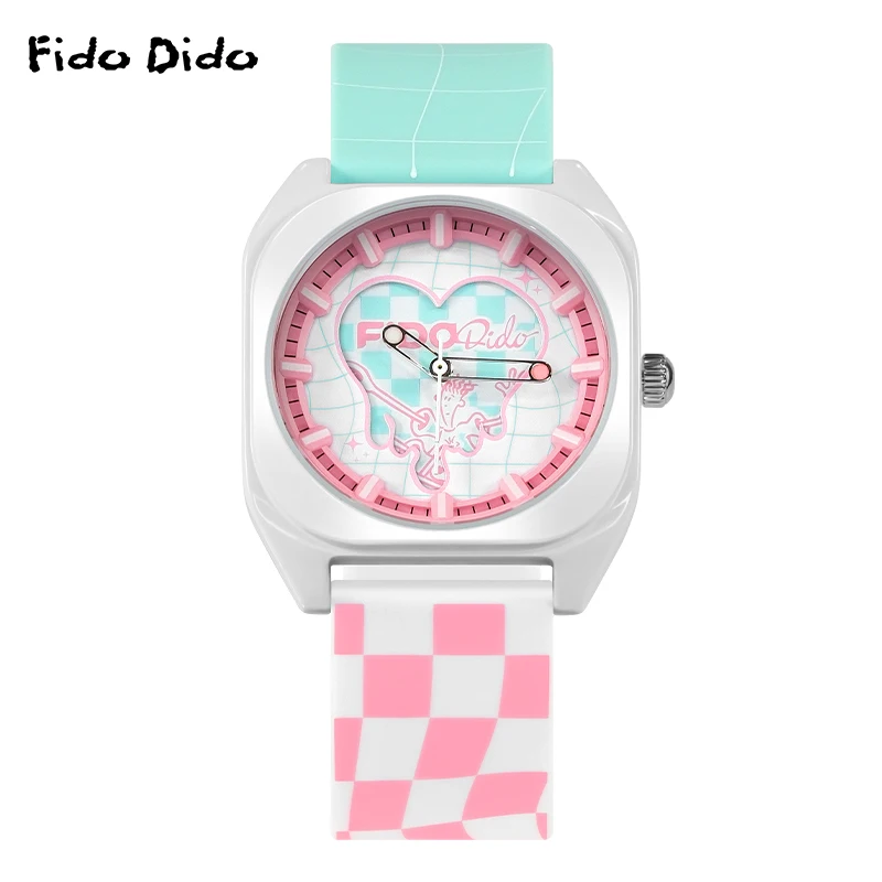 Fido Dido Dopamine Series - 50M Waterproof Silicone Couple Watches | Street Retro Black Purple | Unisex Sports FD2323-931