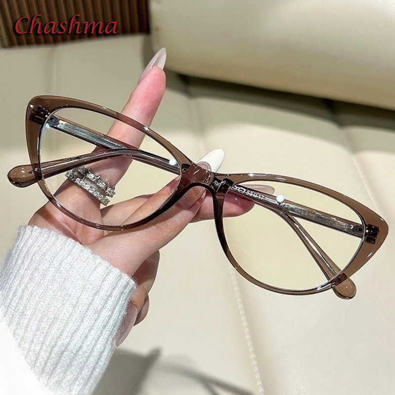 

Chashma Prescription Glasses Women Cat Eye Elegant Fashion TR90 Optical Eyeglasses Frames for High Recipe Eyewear Spectacles
