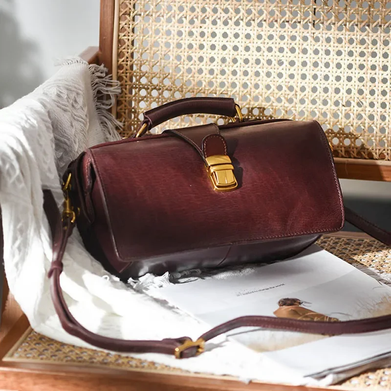 Organizers designers handmade vintage genuine leather women's handbags outdoor party fashion luxury real cowhide shoulder bag — zdjęcie 2