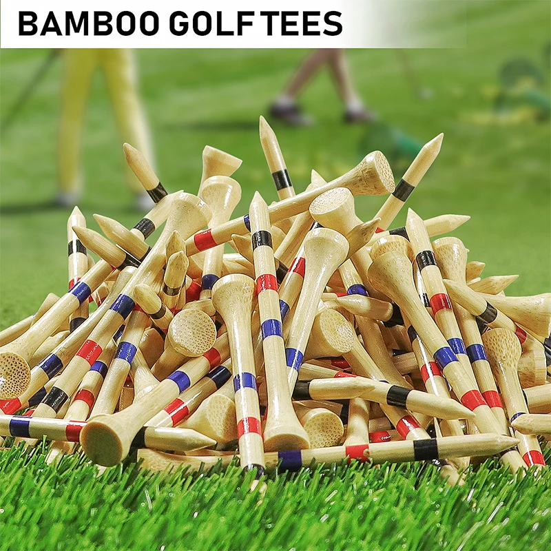 Professional Bamboo Golf Tees 150pcs/box 5x Strong Than Wooden Tee Red White Practice game ball tee for Irons Drivers Hybrids