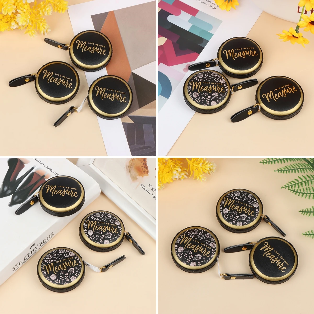 Durable portable Retractable Vintage Style Mini Roll Tape 1.5m PU Leather Mini Nostalgia Measure Ruler Multifunction Sewing