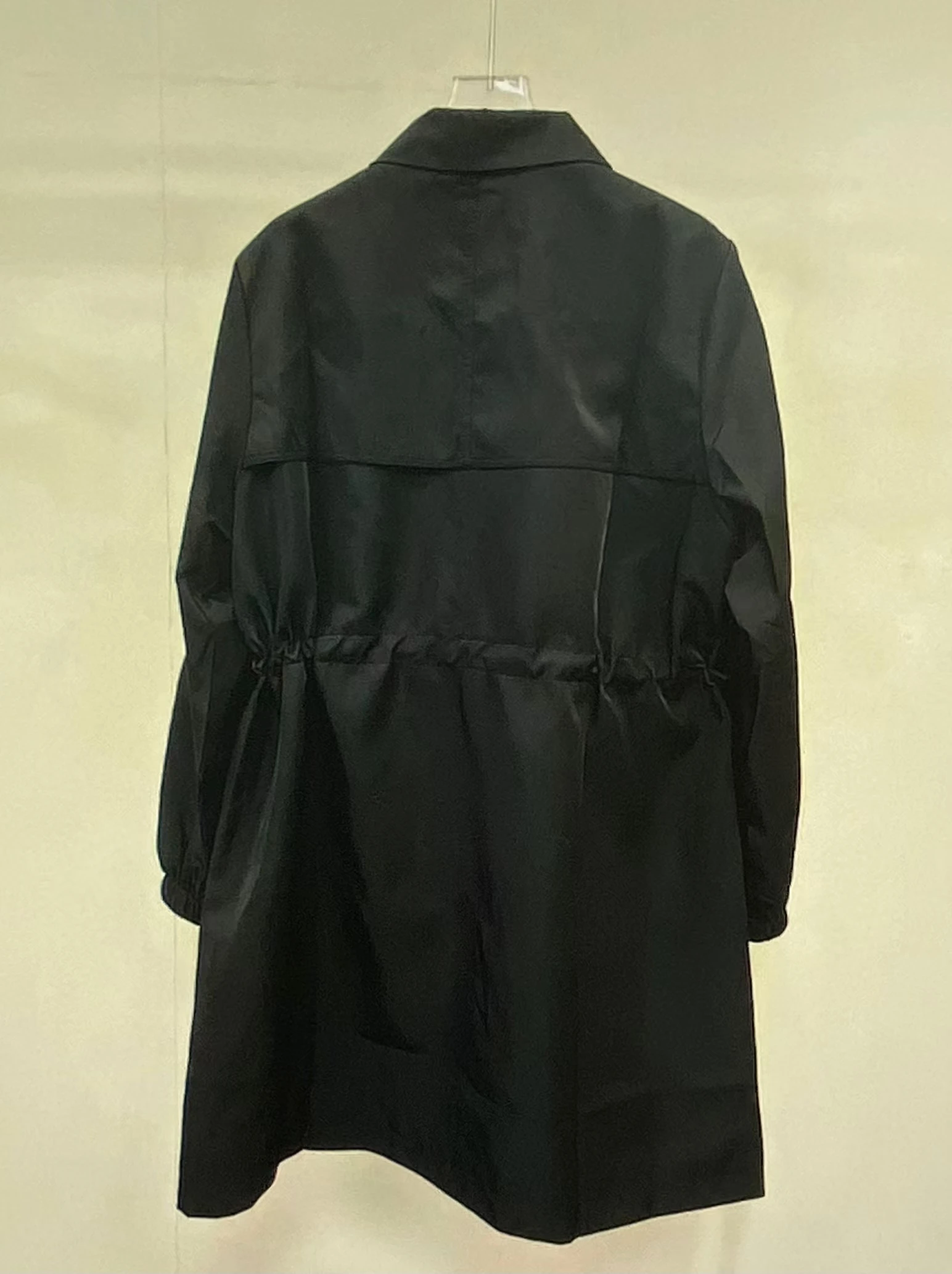 

Модный черный женский плащ с лацканами и талией, осень 2023, новая повседневная рабочая одежда, стильная куртка средней длины на молнии CH1