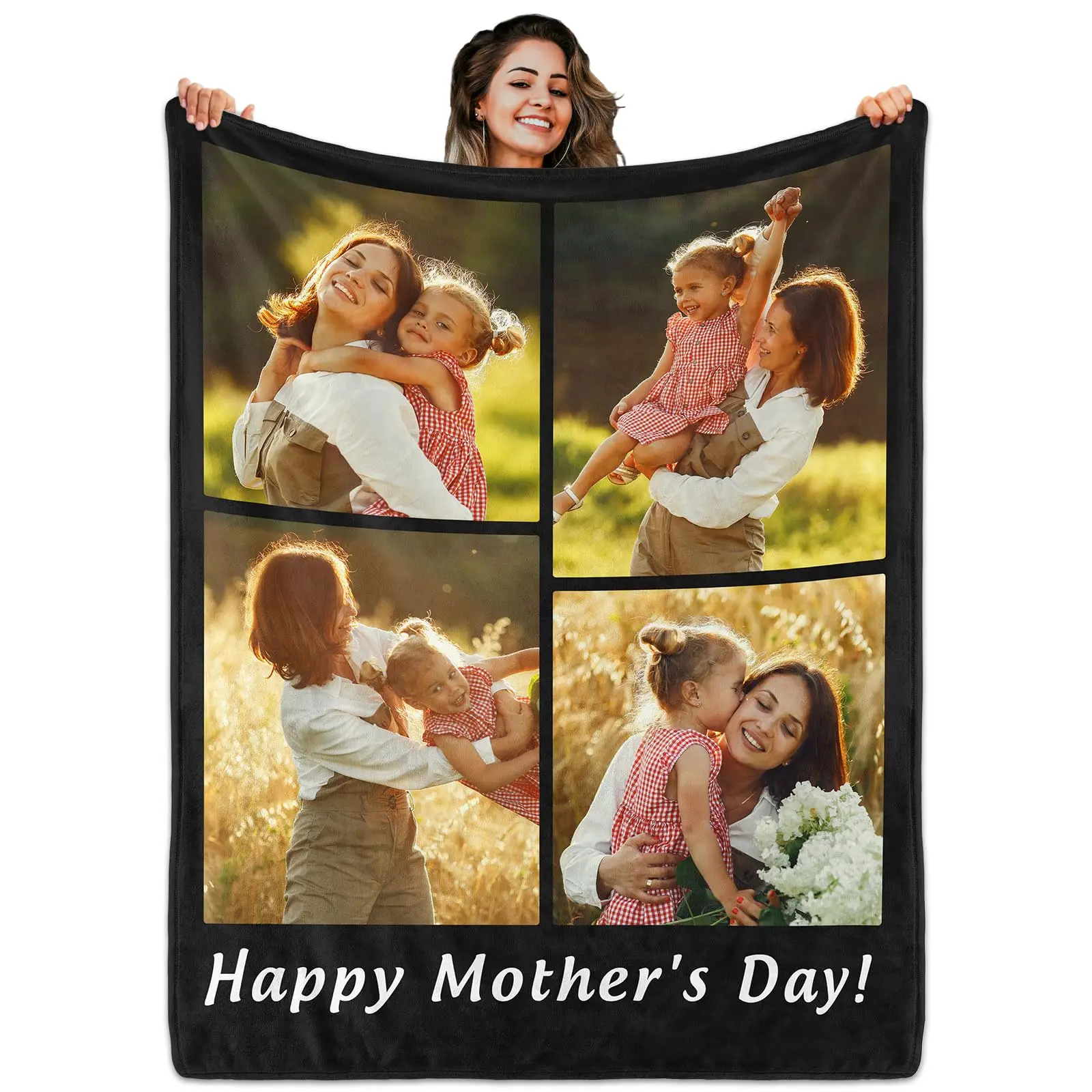 Personalized Custom Flannel Blanket Customized Photo/Logo Blanket Soft Cozy for Family Beds Sofas Offices Camping Perfect Gift