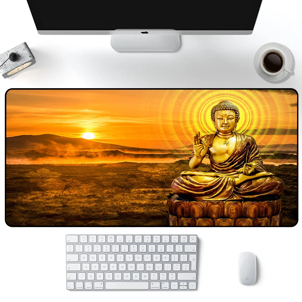 Gautama Buddha Budha Mouse Pad Large Gaming Mousepad PC Gamer Computer Office Mouse Mat Keyboard Mat Desk Pad Laptop Mausepad