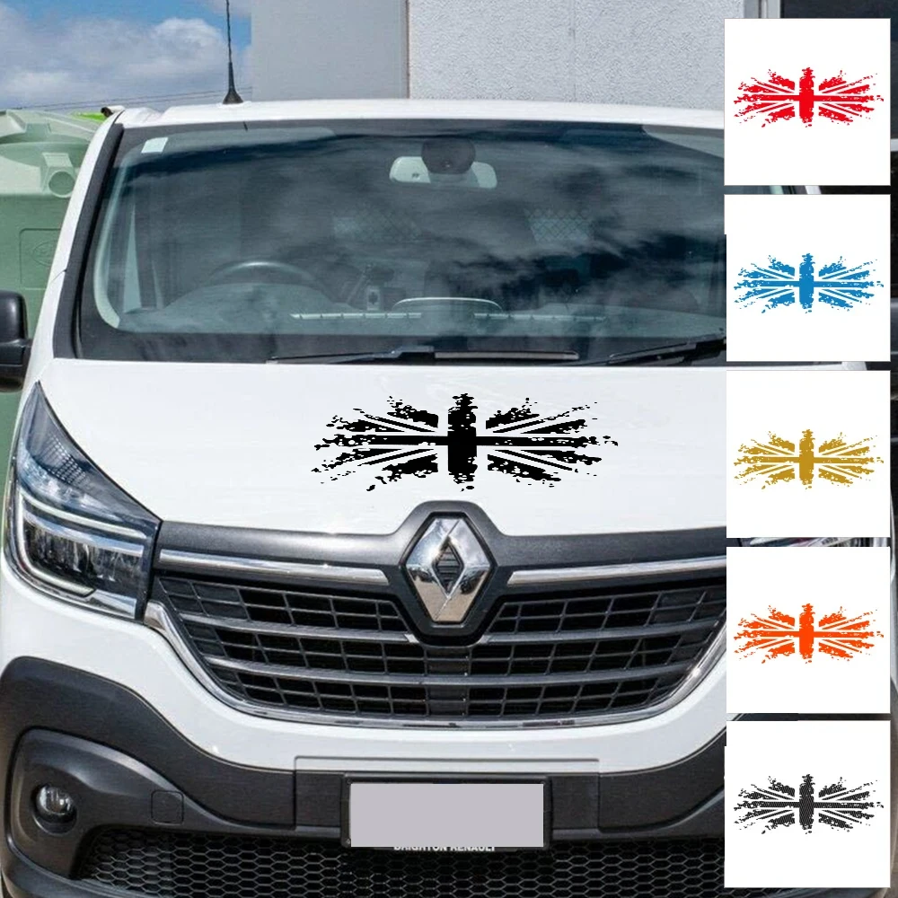 Graphics Union Jack Flag UK GB Bonnet Stickers For Fiat Ducato Maxi Ⅲ 8 35 Car Van Canper Auto Hood Body Tuning Deocr Decals