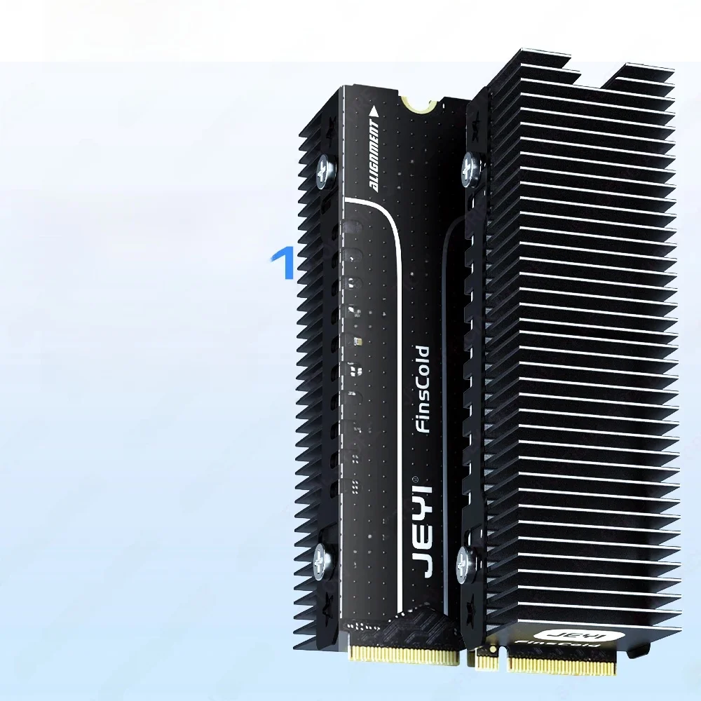 Radiator JEYI M.2 SSD, wytrzymały aluminiowy radiator konwekcyjny, pasywne radiatory NVME NGFF Cooler z żebrami - Godfins Gen 1 — zdjęcie produktu 7