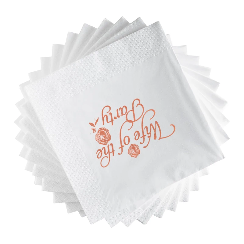 

50Pcs 25×25CM 3-layer Gold foil Napkins everyday home family dinner