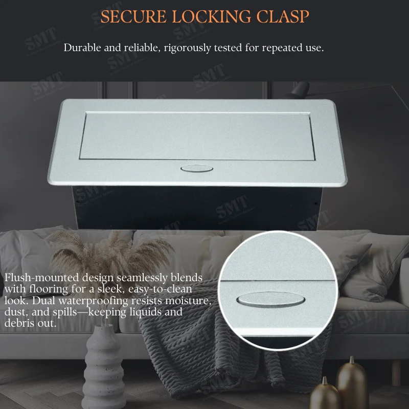 Brazilian Standard Ofiice Desk Socket Flush-Mounted Hidden Pop Up Three-Hole Furniture Socket Embedded with 2 USB Charging Plug